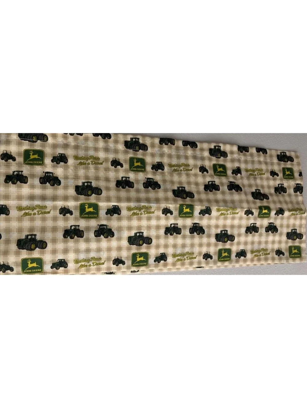 John Deere Window Valance 15572  Cotton Blend, Width 86”, Length 17”, Good Cond